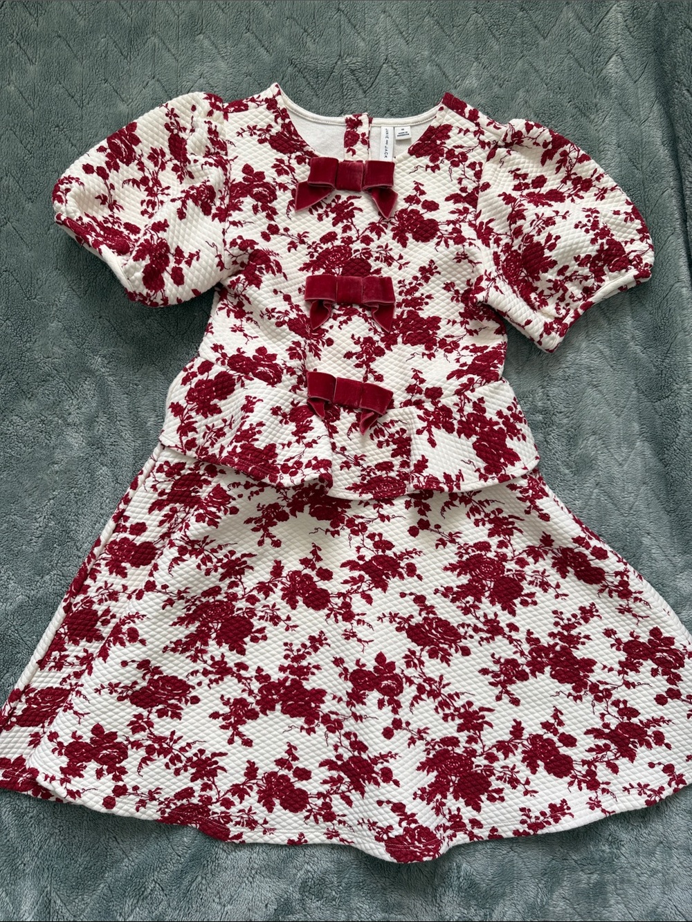 Janie and Jack Holiday Dress with velvet bow detail